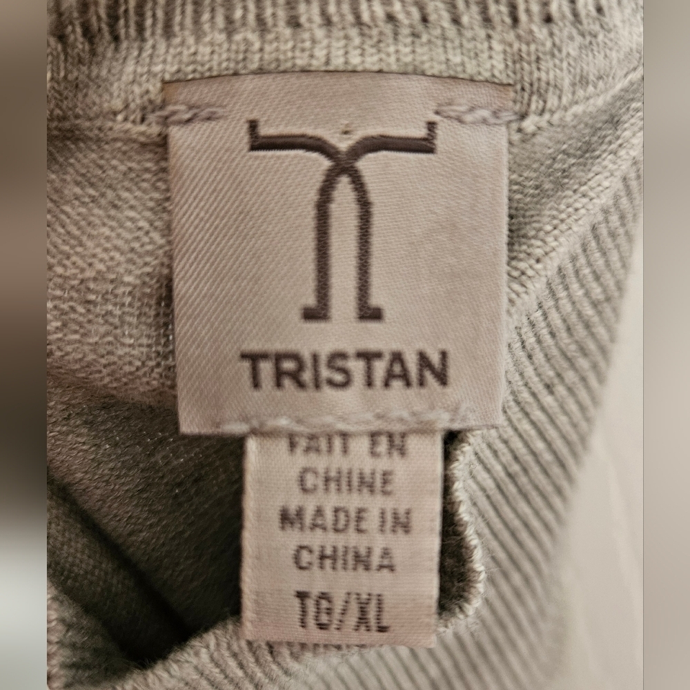 Tristan Gray Ruffled Hem Mock Neck Sleeveless Sweater - XL​​​​​​ - Picture 3 of 3